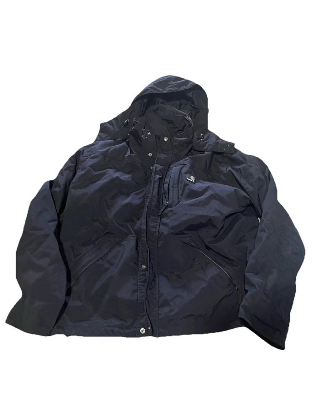 Carhartt Jacket Mens M Black Shoreline Waterproof Breathable Full Zip J162